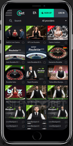 Cbet mobile live casino on iOS