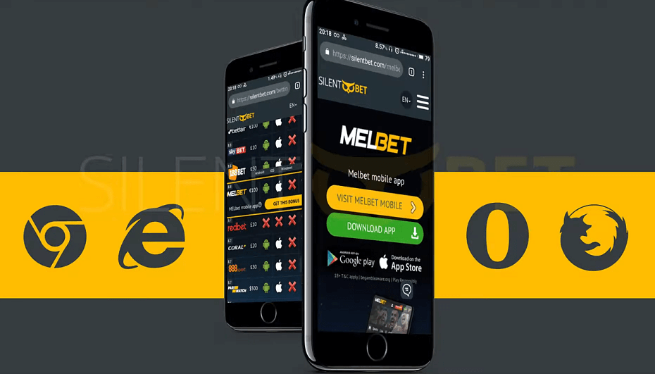 Melbet app promo banner